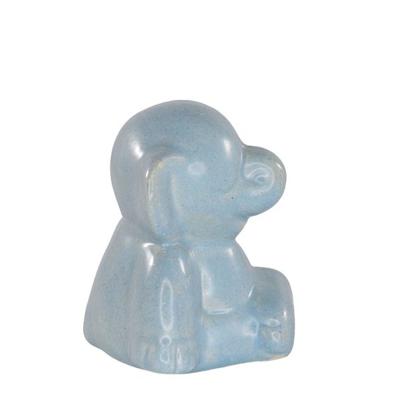 California Pottery Elephant Blue Figurine Eyes Closed Sitting Haldeman Caliente? - Picture 2 of 9